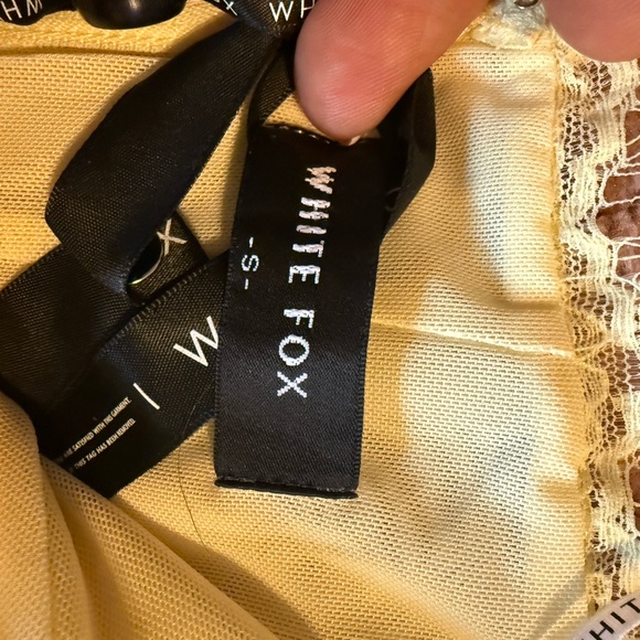 White fox Cream yellow Lace Corset with Heart bling Detail - Picture 5 of 5